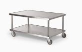 Vollrath 24" Heavy Duty Mobile Equipment Stand, 500 lb Capacity, S/S Top and Under Shelf