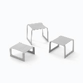 Vollrath Square Buffet Stand, Set of Three Bent Risers, Brushed S/S