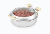 Vollrath Replacement Glass Lid, w/Brass Trim