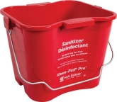 Culinary Essentials Kleen-Pail Pro, 6 qt, "Sanitizing Solution" Printing, Red
