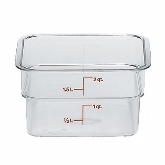 Cambro, CamSquare Food Container, 2 qt, 3 7/8" Deep, Clear