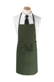 Culinary Essentials, 4-Pocket Extra Long Bib Apron, 26"W x 31"L, Hunter Green