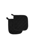 Culinary Essentials, 100% Terry Pot Holder, 8"x 8", Black