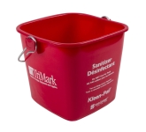 Culinary Essentials, Pail, 3 qt, 'Sanitizing Solution' Printing, Red