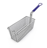 Culinary Essentials, Fry Basket, Rectangular, 13 1/4" x 5 5/8" x 5 11/16", Blue Coated Handle