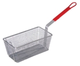 Culinary Essentials, Fry Basket, Rectangular, 12 7/8" x 6 1/2" x 5 3/8", Red Coated Handle