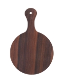 Arcata, Round Serving Board, 8 3/4" dia., w/Handle, Melamine, Wood Finish