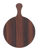 Arcata, Round Serving Board, 11 3/4" dia., w/Handle, Melamine, Wood Finish