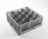 Culinary Essentials, 12-Comp Glass Rack, (8) 12-Comp Extenders Open Rack Extender on Top, Comp Size: 4 3/4" Hexagon, 12 9/16"H