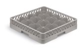 Culinary Essentials, 16-Comp Cup Rack, Comp Size: 4 7/16" Square, 3"H Max Inside, Grey