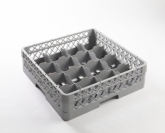 Culinary Essentials, 16-Comp Cup Rack, (2) 16-Compartment Extenders, Comp Size: 4 7/16" Square, 6 3/8"H Max Inside, Grey