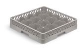 Culinary Essentials, 16-Comp Cup Rack, (3) Extenders (Top Extender Open), Comp Size: 4 7/16" Square, 7 7/8"H Max Inside, Grey