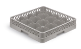 Culinary Essentials, 16-Comp Cup Rack, (4) Extenders, Comp Size: 4 7/16" Square, 9 7/16"H Max Inside, Grey
