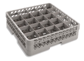 Culinary Essentials, 25-Comp Glass Rack, (1) 25-Comp Extender, Comp Size: 3 1/2" Square, 4 13/16"H Max Inside, Open Bottom &