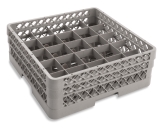Culinary Essentials, 25-Comp Glass Rack, (1) 25-Comp Extender & (1) Open Extender, Comp Size: 3 1/2" Square, 6 3/8"H Max Inside