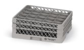 Culinary Essentials, 25-Comp Glass Rack, (2) 25-Comp Extenders, Comp Size: 3 1/2" Square, 6 3/8"H Max Inside, Open Bottom & Sidewall