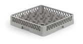 Culinary Essentials, 16-Comp Glass Rack, 16-Comp Extender, Comp Size: 4 3/8" Square, 4 13/16"H Max Inside, Open Bottom & Sidewall