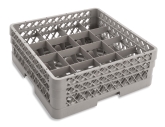 Culinary Essentials, 16-Comp Glass Rack, 16-Comp Extender & (1) Open Extender, Comp Size: 4 3/8" Square, 6 3/8"H Max Inside