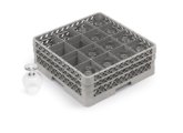 Culinary Essentials, 16-Comp Glass Rack, (2) 16-Comp Extenders, Comp Size: 4 3/8" Square, 6 3/8"H Max Inside, Open Bottom & Sidewall