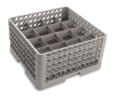 Culinary Essentials, 16-Comp Glass Rack, (3) 16-Comp Extenders & (1) Open Extender, Comp Size: 4 3/8" Square, 9 7/16"H Max Inside