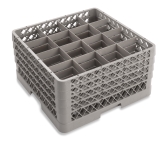 Culinary Essentials, 16-Comp Glass Rack, (4) 16-Comp Extenders, Comp Size: 4 3/8" Square, 9 7/16"H Max Inside, Open Bottom &