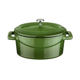 Arcata, Mini Oval Casserole Dish, 14.25 oz, 3 1/2" x 4 3/4", Green, Cast Iron, w/Lid