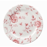 Churchill China, Profile Coupe Plate, Vintage Prints, 6 11/16", Cranberry Rose Chintz