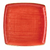 Churchill China, Square Plate, 10 1/2", Berry Red, Stonecast