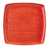 Churchill China, Square Plate, 10 1/2", Berry Red, Stonecast