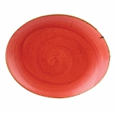 Churchill China, Oval Coupe Plate, 7 3/4", Berry Red, Stonecast
