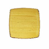 Churchill China, Deep Square Plate, 10 1/2", Mustard Seed Yellow, Stonecast