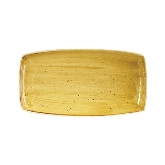 Churchill China, Oblong Plate, 14" x 7 1/4", Mustard Seed Yellow, Stonecast