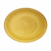 Churchill China, Oval Coupe Plate, 7 3/4", Mustard Seed Yellow, Stonecast