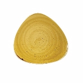 Churchill China, Triangle Plate, 12 1/4", Mustard Seed Yellow, Stonecast