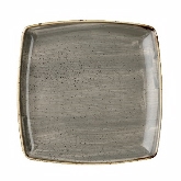 Churchill China, Deep Square Plate, 10 1/2", Peppercorn Grey, Stonecast