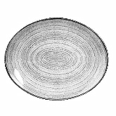 Churchill China, Coupe Oval Plate, 12 1/2" x 10", Stone Grey, Studio Prints Homespun