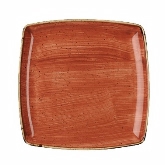 Churchill China, Deep Square Plate, 10 1/2", Spiced Orange, Stonecast