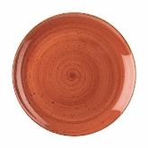 Churchill China, Coupe Plate, 11 1/4" dia., Spiced Orange, Stonecast