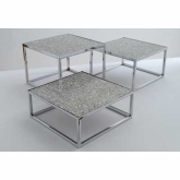 G.E.T., Square Riser Stand, Chrome, 12" x 12" x 9"