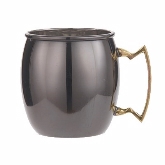 American Metalcraft, Moscow Mule Mug, 16 oz, Satin Finish, Black, Brass Handle
