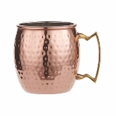 American Metalcraft, Hammered Moscow Mule Mug, 16 oz, Copper, Brass Handle