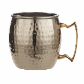 American Metalcraft, Hammered Moscow Mule Mug, 16 oz, Gold, Brass Handle