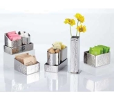 American Metalcraft, Sugar Packet Holder, S/S, Hammered Finish, 2" dia. x 2 3/4"H
