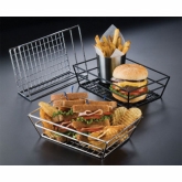 American Metalcraft, Rectangular Basket, Grid Bottom, Black, 9" x 6" x 2 1/2"