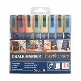 American Metalcraft, Securit Chalk Markers, Small Tip, Earth Tones, Pack of 8