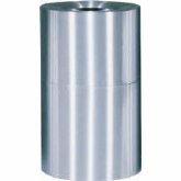 Rubbermaid Designer Line Aluminum Waste Receptacle, 35 gallon, 18" dia. x 32" H, Indoor, Satin