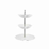 Bon Chef, Futura Platter, 3-Tier Set, White, Aluminum w/Sandstone