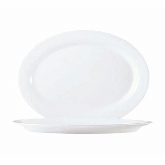 Arcoroc Restaurant White 12 1/2" dia. Oval Wide Rim Platter by Arc Cardinal