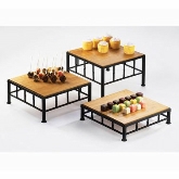 CAL-MIL, Square Riser, 3" H, Bamboo Top/Wire Frame