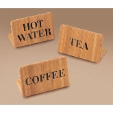CAL-MIL, "DECAF" Beverage Sign, 3" x 2", Bamboo